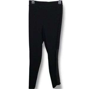 XL Vince Camuto Black Leggings Faux Leather Accents Pull On Goth Stretch